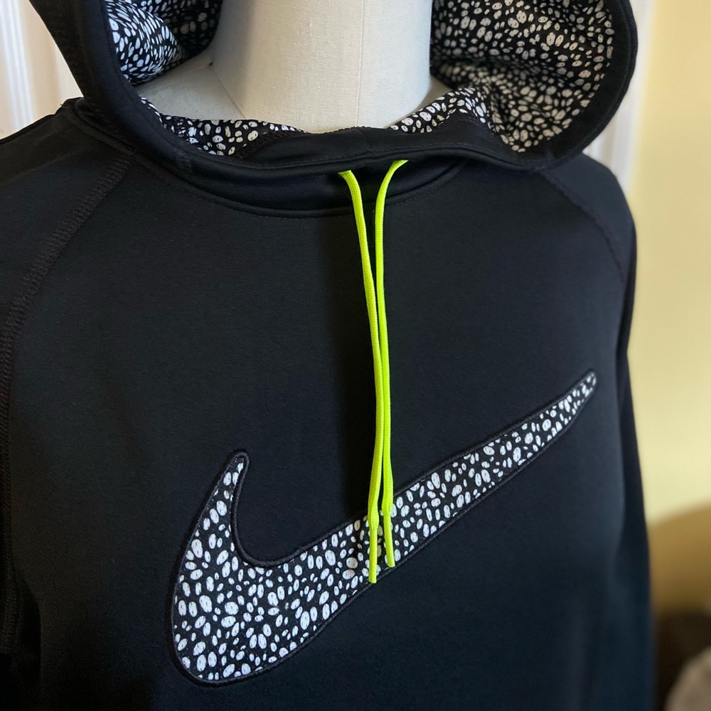 Nike Therma-Fit Black Hoodie with Lime Accents, size S, NWOT